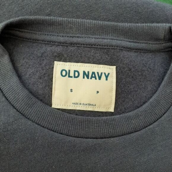 OLD NAVY Santa Claus Festive Decal Crewneck Pullover Sweatshirt Navy Blue Sz S - Picture 9 of 11